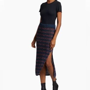 rag & bone blue carson midi skirt NWT XS